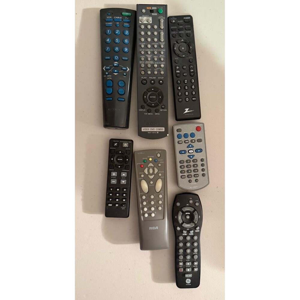 Lot of 7 Random Remote Controls Untested Sold As Is Zenith RCA GE
